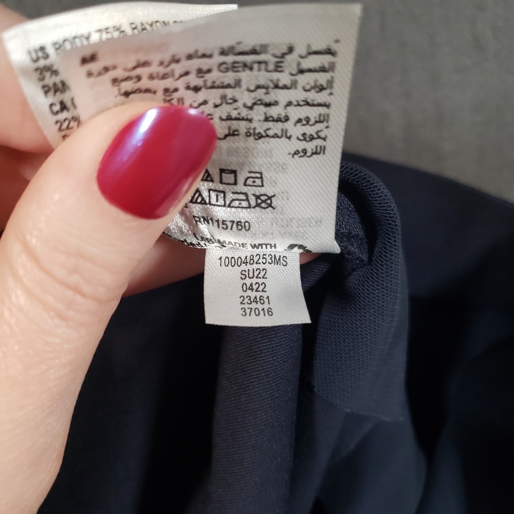 Charter Club Pull‎ On Pants Womens 8 Navy Blue Cropped Vented Hem - Picture 3 of 11